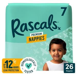 Rascals Premium Nappies Size 7 x26