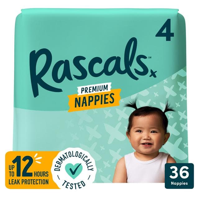 Rascals Premium Nappies Size 4 x36 - gallery image 1