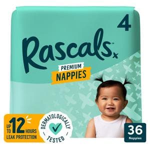 Rascals Premium Nappies Size 4 x36
