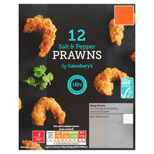 Sainsbury's Salt & Pepper Prawns x12 132g - gallery image 1