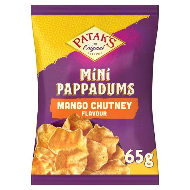 Patak's Mango Chutney Flavour Mini Pappadums 65g - gallery image 1