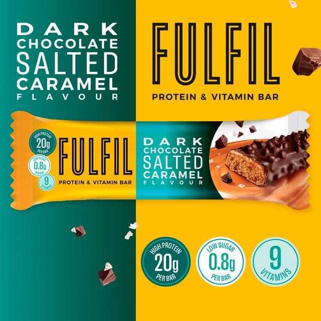 Fulfil Dark Chocolate Salted Caramel Flavour Vitamin & Protein Bar 55g - gallery image 2