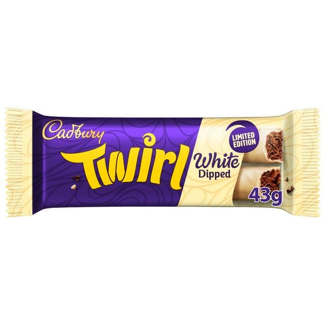 Cadbury Twirl White Dipped Chocolate Bar 43g - gallery image 1
