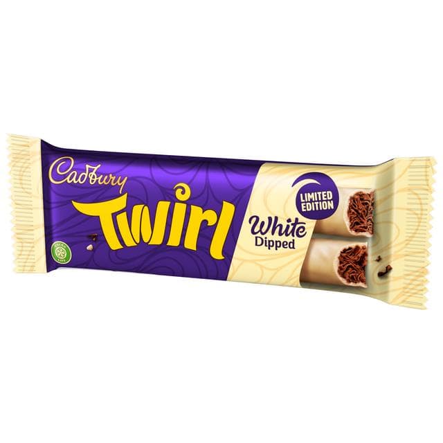 Cadbury Twirl White Dipped Chocolate Bar 43g - gallery image 2