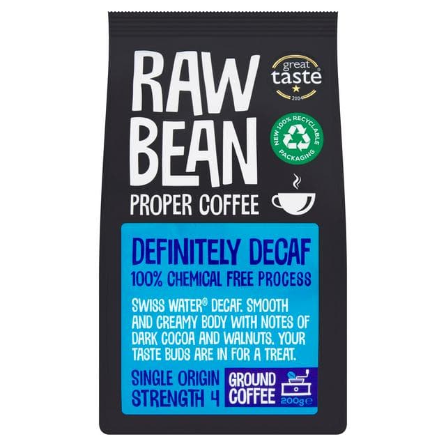 Raw Bean Proper Coffee Definitely Decaf Ground Coffee 200g - gallery image 1