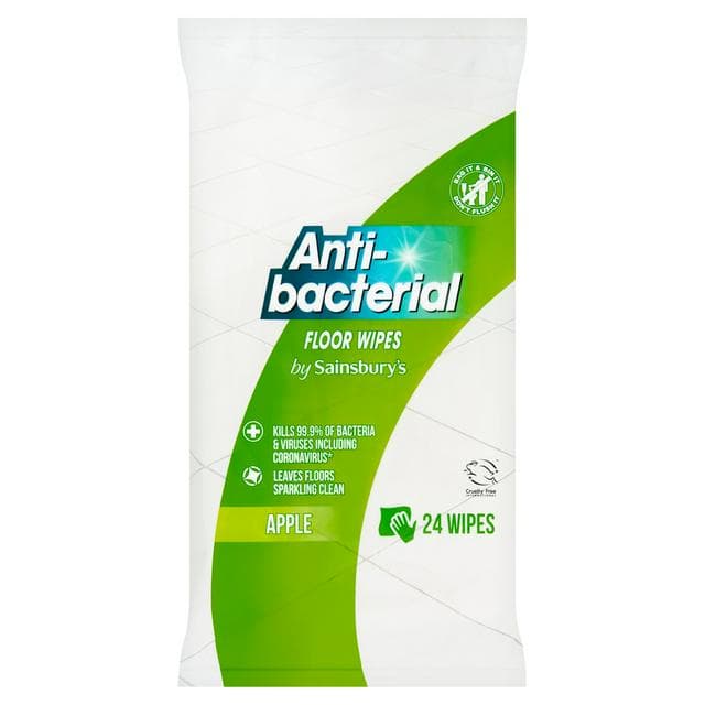 Sainsbury's Antibacterial Apple Floor Wipes x24 - gallery image 1