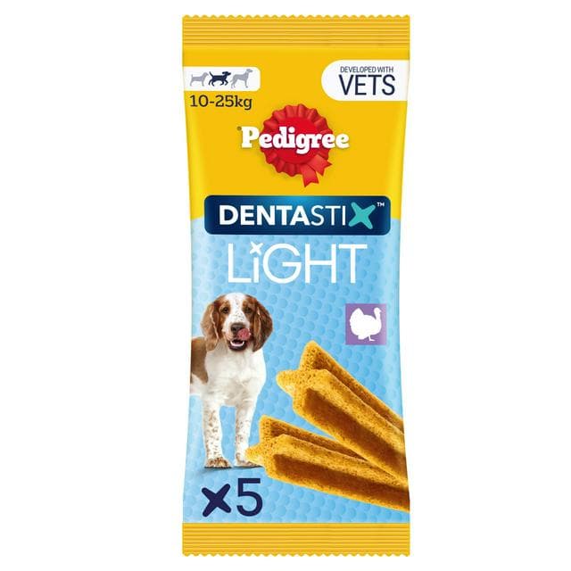 Pedigree Dentastix Light Sticks Dental Chews Medium Dog Treats x5 - gallery image 1