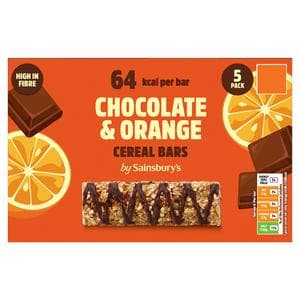 Sainsbury's Chocolate & Orange Cereal Bars x5 95g