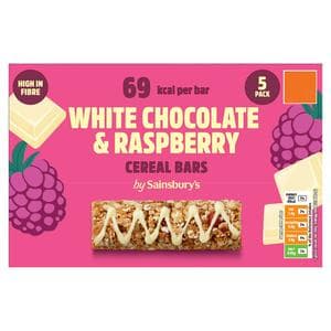 Sainsbury's Raspberry & White Chocolate Cereal Bars x5 95g