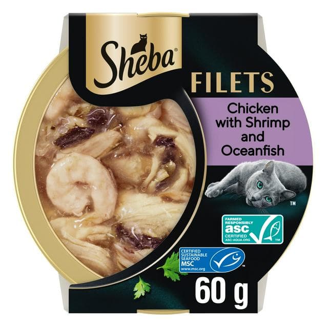 Sheba Fillets 60g Chicken & Fish in Gravy Adult Wet Cat Food Tray - gallery image 1