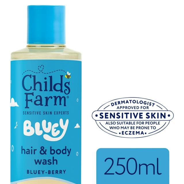 Childs Farm 250ml Gentle Tear Free Formula for Babies, Kids & Sensitive Skin Bluey Hair & Body Wash - gallery image 1