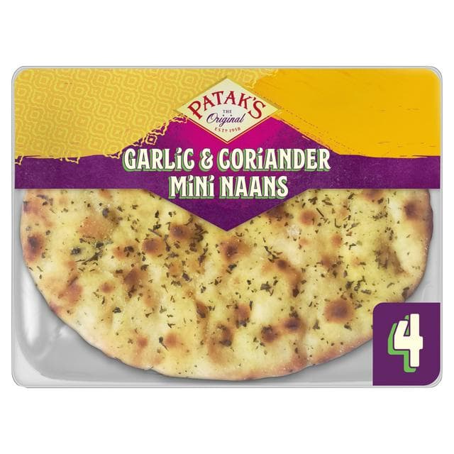 Patak's Garlic & Coriander Mini Naan Breads x4 - gallery image 1