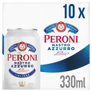 Peroni Nastro Azzurro Italian Beer Fridge Pack 10 x 330ml