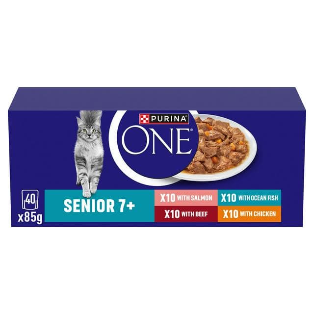 Purina One Senior 7+ Cat Food 40 x 85g - gallery image 1