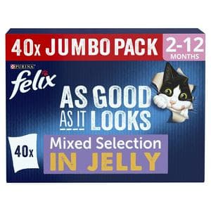 Felix As Good As It Looks Kitten Mixed Selection in Jelly Cat Food 40 x 85g