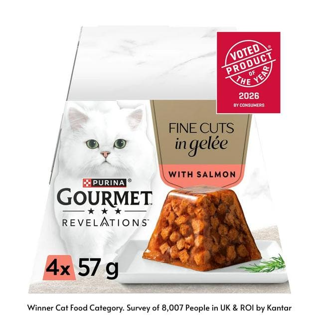 Gourmet Revelations Fine Cuts in Jelly Salmon Wet Cat Food 4 x 57g - gallery image 1