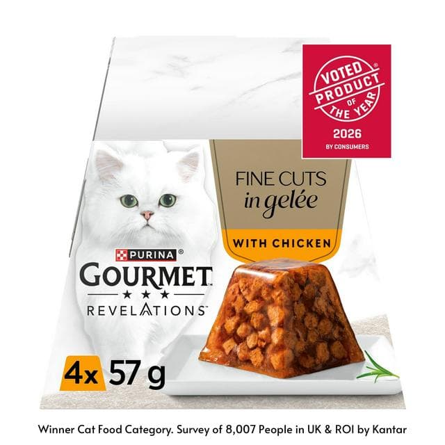 Gourmet Revelations Fine Cuts in Jelly Chicken Wet Cat Food 4 x 57g - gallery image 1