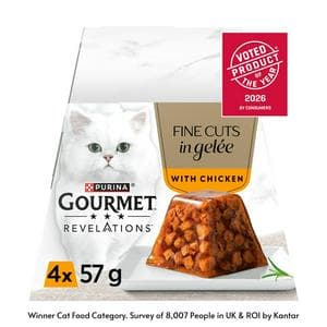 Gourmet Revelations Fine Cuts in Jelly Chicken Wet Cat Food 4 x 57g