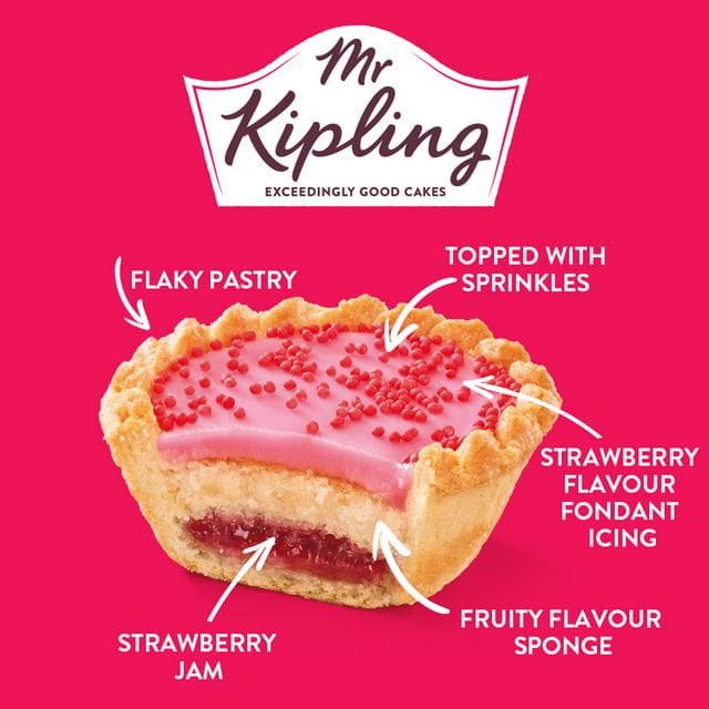 Mr Kipling Strawberries & Cream Cake Tarts x4 - gallery image 2