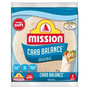 Mission 4 x Carb Balance Original Tortilla Wraps 200g