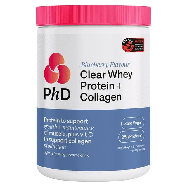 PhD Clear Whey Protein + Collagen Blueberry Flavour 300g - gallery image 1
