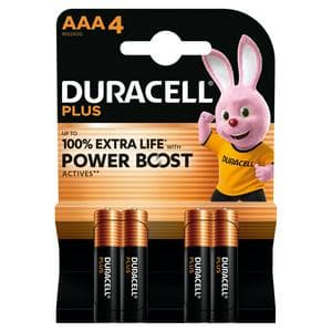 Duracell Pack of 4 Powerboost Plus AAA Batteries