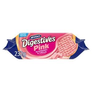 McVitie's Digestive Pink Raspberry & Cream Flavour, Limited Edition 232g