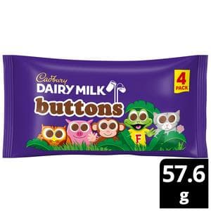 Cadbury Dairy 4 x 14.4g Multipack Milk Chocolate Buttons