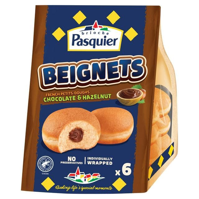 Brioche Pasquier Beignets Chocolate & Hazelnut Doughnuts x6 - gallery image 1