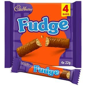 Cadbury Fudge Chocolate Bar Multipack 4 x 22g