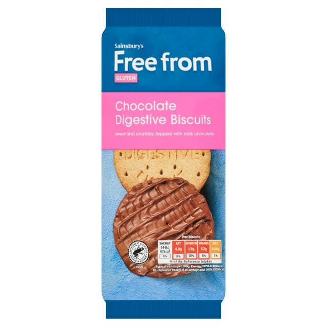 Sainsbury's Free From 166g Digestive Chocolate - gallery image 1