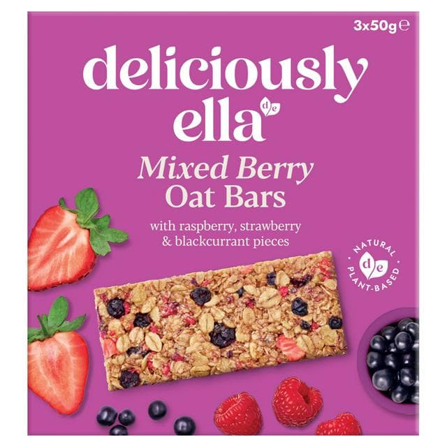 Deliciously Ella 3 x 50g Mixed Berry Multipack Oat Bars - gallery image 1