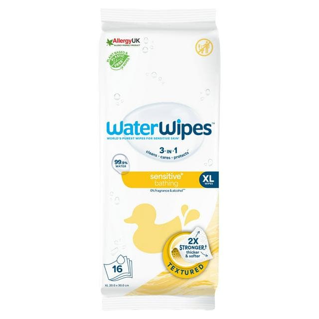 WaterWipes XL Bathing Baby Wipes x16 - gallery image 1
