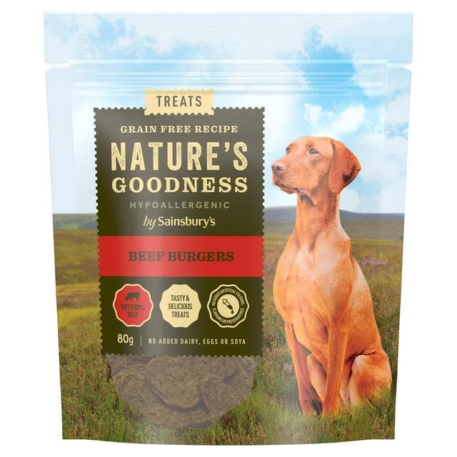 Sainsbury's 80g Nature's Goodness Beef Burgers Dog Treats - gallery image 1