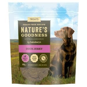 Sainsbury's 80g Nature's Goodness Hypoallergenic Duck Jerky Dog Treats