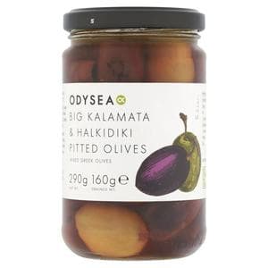 Odysea 290g Big Kalamata & Halkidiki Pitted Olives (160g*)