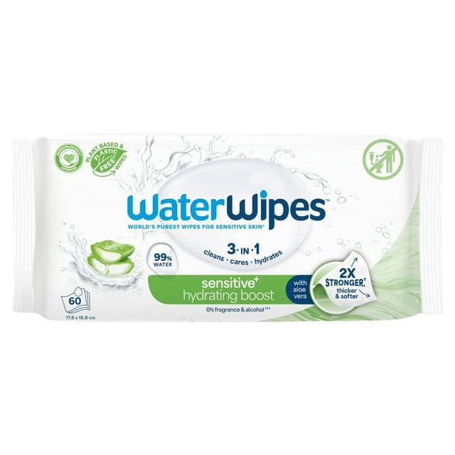 WaterWipes Hydrating Clean Baby Wipes x60 - gallery image 1
