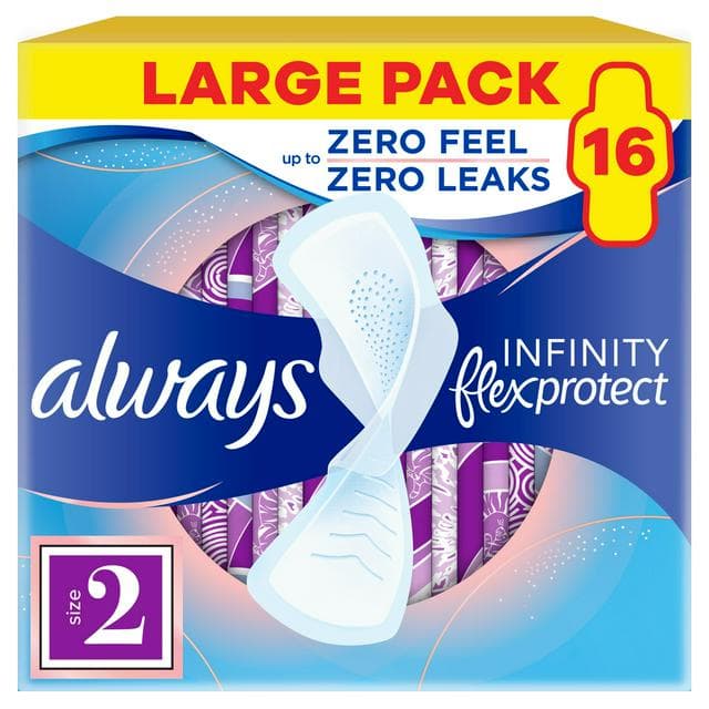 Always Flexprotect Sanitary Towels Long Size 2 with Wings Pads x16 - gallery image 1