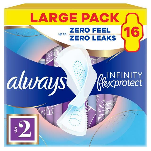 Always Flexprotect Sanitary Towels Long Size 2 with Wings Pads x16 - gallery image 1