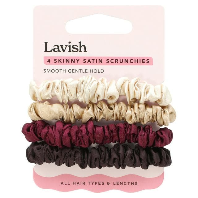 Lavish Skinny Satin Scrunchies x4 - gallery image 1