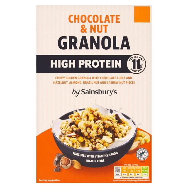 Sainsbury's High Protein Chocolate & Nut Granola 400g - gallery image 1