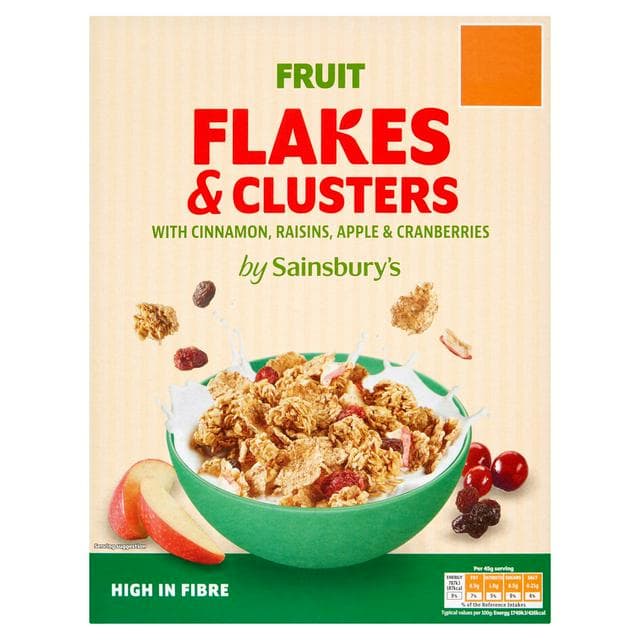 Sainsbury's Fruit Flakes & Clusters with Cinnamon, Raisins, Apple & Cranberries 500g - gallery image 1