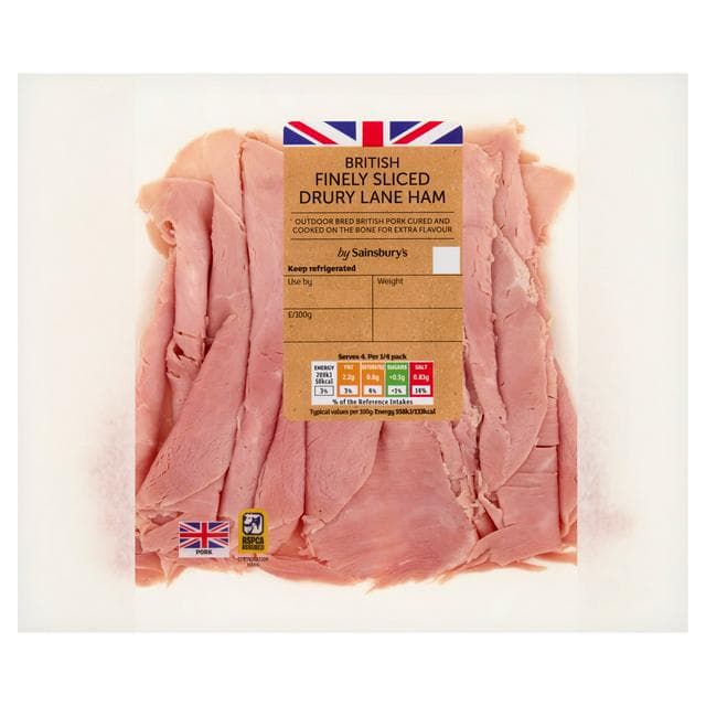 Sainsbury's British Finely Sliced Drury Lane Ham 150g - gallery image 1