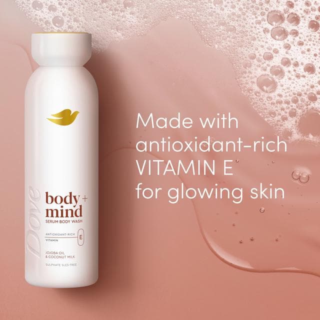 Dove 350ml Body + Mind Jojoba Oil & Coconut Milk Serum Body Wash - gallery image 2