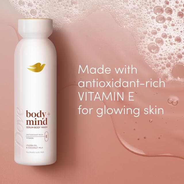 Dove 350ml Body + Mind Jojoba Oil & Coconut Milk Serum Body Wash - gallery image 2