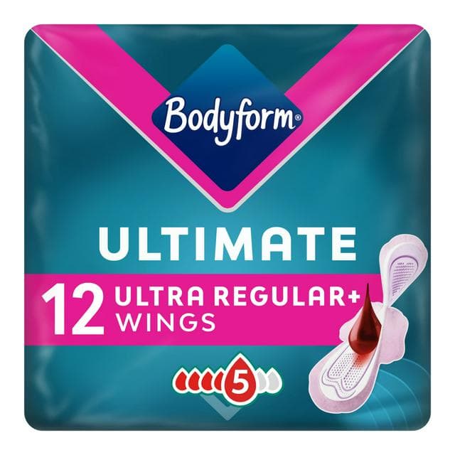Bodyform Ultimate Ultra Regular Sanitary Towels Wings x12 - gallery image 1