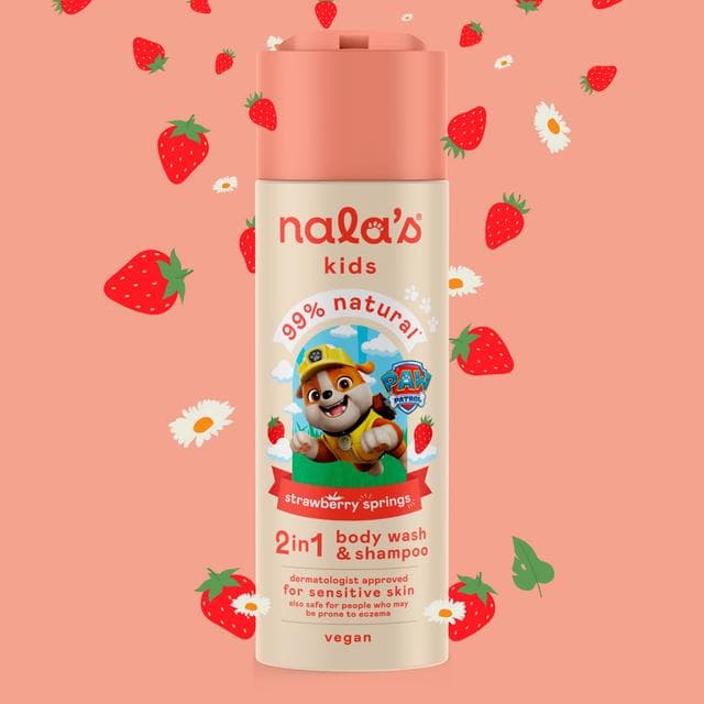 Nala's Kids Strawberry Springs 2 in 1 Body Wash & Shampoo 200ml - gallery image 2