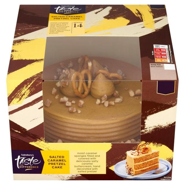 Sainsbury's Sweet & Salty Pretzel Cake, Taste the Difference 965g - gallery image 1