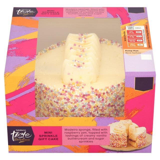 Sainsbury's Mini Sprinkle Gift Cake, Taste the Difference 260g - gallery image 1