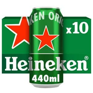 Heineken Original Premium Lager Beer 5% ABV Can 10 x 440ml